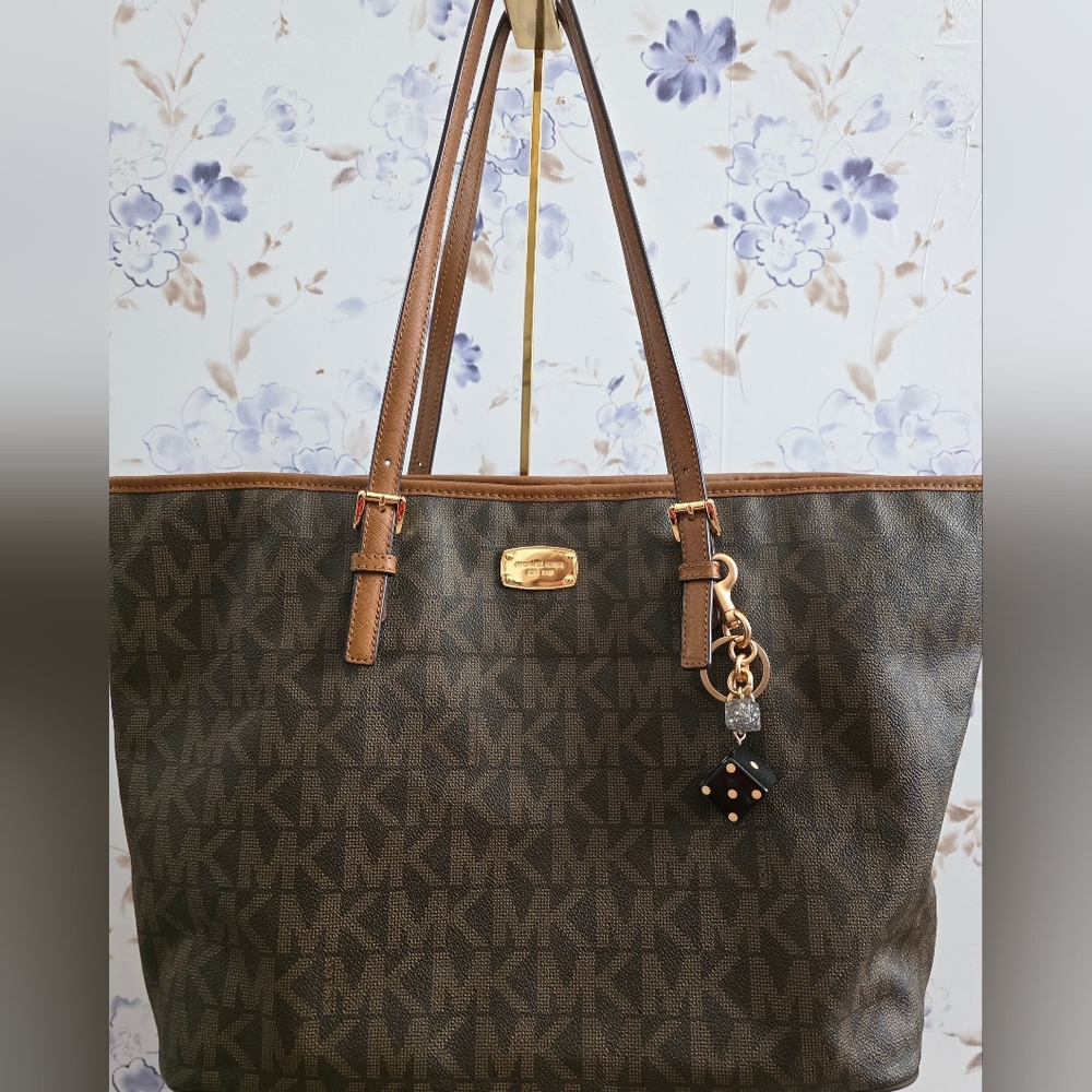 Michael Kors - Jet Set Travel Tote Large Bag - Leather and Coated Canvas